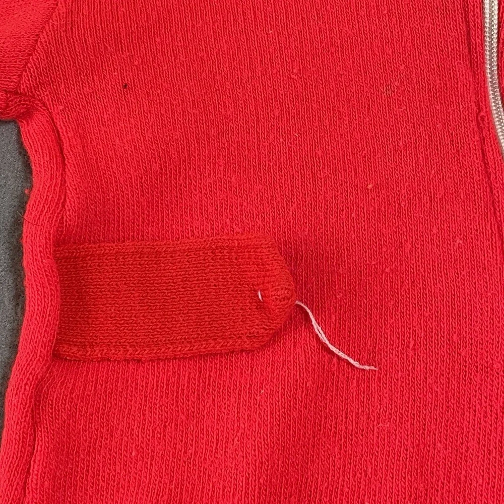 Vtg 70s Handmade One‎ Pc Jumpsuit Soft Spun boy knit 18 month Football Helmet